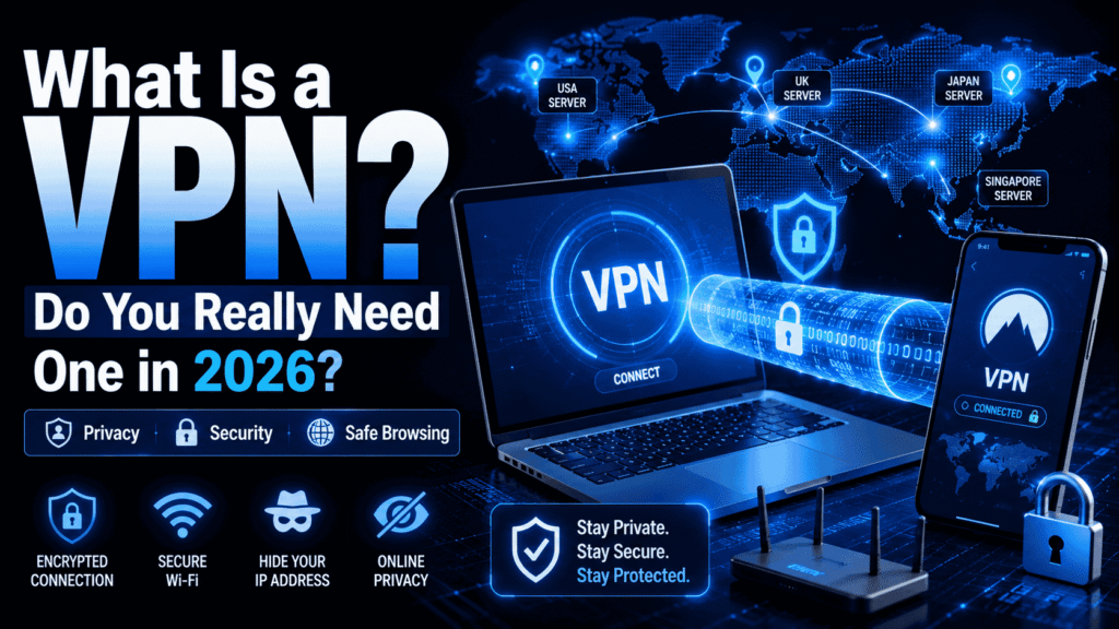 What is a VPN and do you really need one in 2026? Learn about VPN security, online privacy, encrypted internet connections, and safe browsing.